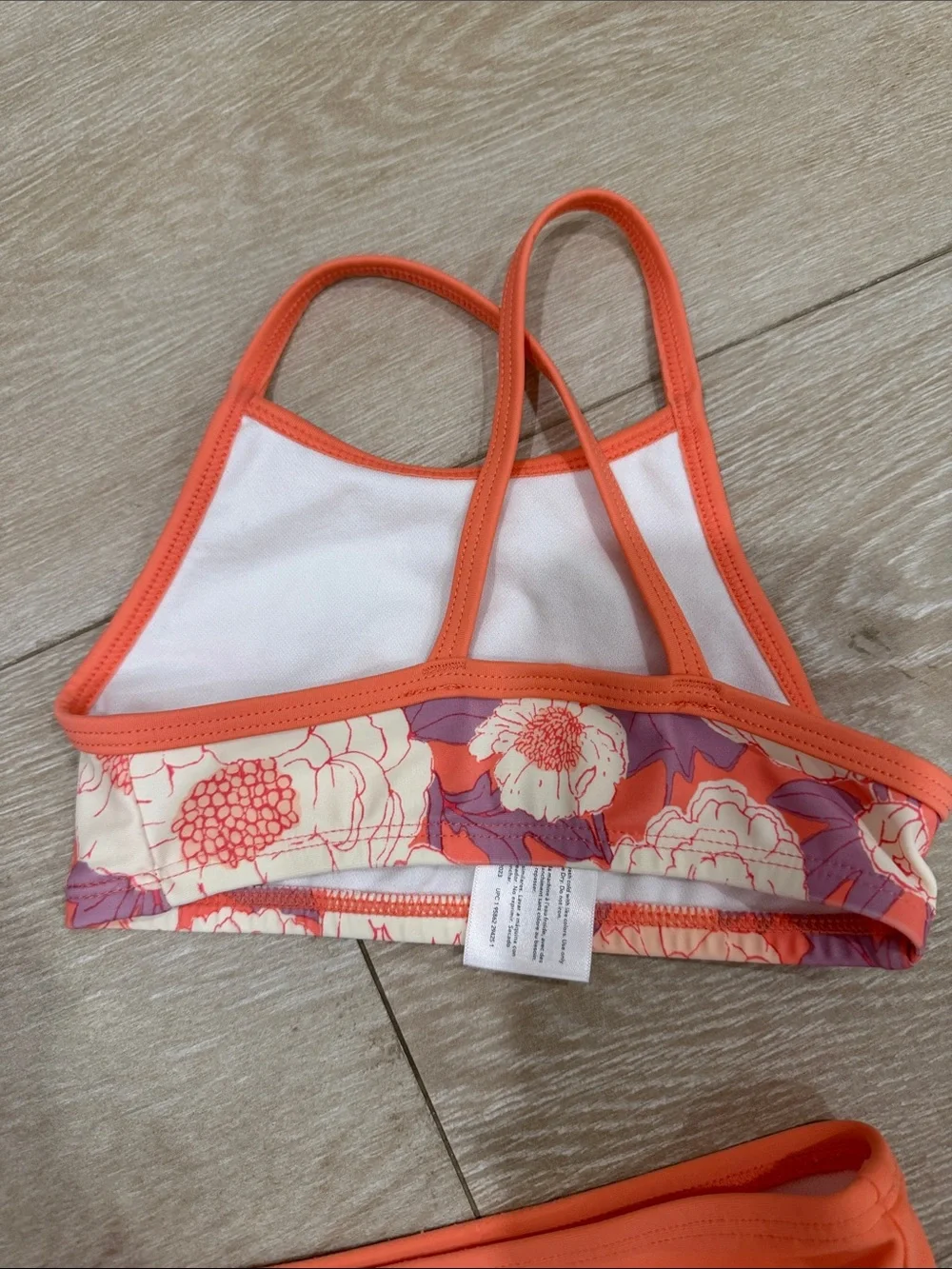 OshKosh Bigosh Girls Floral Rash Guard Swim Set - Coral/Purple